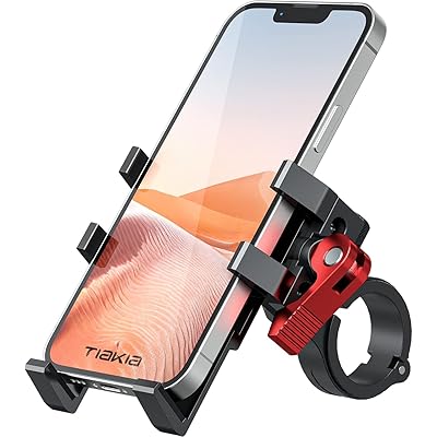 Tiakia 自転車 スマホホルダー クイック取付 金属 携帯ホルダー スマートフォン スマホ自転車ホルダー ..