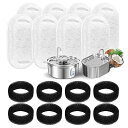 PETPNR 【純正品】ペット 給水器 フィルター 猫犬用 水飲み器 フィルター スポンジ付き 取り換え可能 8セット入り 交換用フィルター ペット 自動給水器 活性炭フィルター