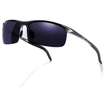 [UHUKO] 【超偏光＋超軽量メタル25g】運転用 偏光サングラス UV400紫外線カット ゴルフ 釣りアウトドア メンズ スポーツサングラス[高耐久性アルミ合金] (グレーフレーム)