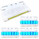 Meliore 極薄 汎用 サイドマーカー マーカーランプ LED 24V COB ダウン アンダー ライト テール ランプ タイヤ マーカーステー 薄型 角型 防水 車用 デコトラ トレーラー 4個 (ブルー) 青