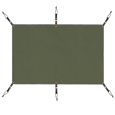 Farfly テントシート 防水加工 耐水圧3000mm グランドシート 厚手 アウトドア キャンプ 登山 ハトメつき 取付簡単 収納袋付き (アーミーグリーン140x210cm)