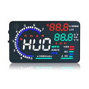 ニコマク NikoMaku HUD ヘッドアップディスプレイ A8 OBD2対応 大画面 カラフル 日本語説明書 車載スピードメーター 過速度警告搭載 車速・エンジン情報・走行距離表示 簡単取付・視認性 多機能ディスプレイ 車載ガジェット 一部の車種