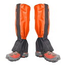 Renjzle レッグカバー 登山ゲイター スパッツ 長さ46センチ ゲーター 登山用 渓流 ゲーター 雨や雪 砂埃や泥汚れから守るレッグカバー 透湿性 はっ水レッグカバー (オレンジ)
