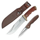 MOSSY OAK ナイフセット シースナイフ&折畳みナイフ アウトドアナイフ フルタング構造 天然ウッドハンドル 木目様ハンドル 全長275mm&166mm ...