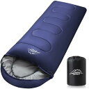LEEPWEI 寝袋 シュラフ 封筒型 軽量 保温 耐寒 防水 コンパクト アウトドア キャンプ 登山 車中泊 防災用 丸洗い可能 快適温度 丸洗い寝袋 春用 夏用 秋用 冬用 収納袋付き(ダークブルー 1400)