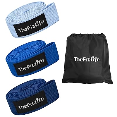 TheFitLife トレーニングチューブ 筋トレチューブ ゴムチューブ レジスタンスバンド ストレッチバンド フィットネスバンド (ベビーブルー/ブルー/ネイビーブルー)