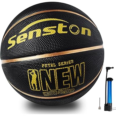 Senston バスケットボール 5号、 屋内と屋外のバスケットボール，子供とティーンエイジャー バスケットボール競技トレーニング、ポンプ付き