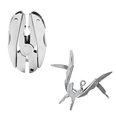 DFsucces 多機能ペンチ 折りたたみ式 ペンチ ステンレス ミニツール 軽量 万能ツール 登山 キャンプ 釣り 防災用品 収納ケース付き