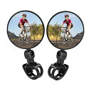 サムコス 自転車バックミラー 2個セット 360°回転 丸型 凸面 広視野角 戸外スポーツバイク用ミラー 簡単取付 調節可能 サイクリングミラー バーエンドミラ...