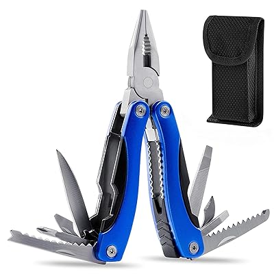 Wlikn マルチツール 多機能ペンチ 12-in-1 マルチプライヤー 折畳みペンチ 万能ナイフ サバイバルツー..