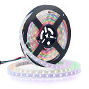 BTF-LIGHTING WS2812B LEDテープライト 5050 SMD RGBIC 合金ワイヤー 5m 60LEDs/m 300LEDs 個別にアドレス指定可能 切断可能 プログラマブル可能 DC5V ドリームフルカラー 夢幻色 ネオピクセル