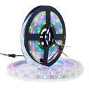 BTF-LIGHTING WS2812B LEDテープライト 5050 SMD RGBIC 合金ワイヤー 5m 30LEDs/m 150LEDs 個別にアドレス指定可能 切断可能 プログラマブル可能 DC5V ドリームフルカラー 夢幻色 ネオピクセル