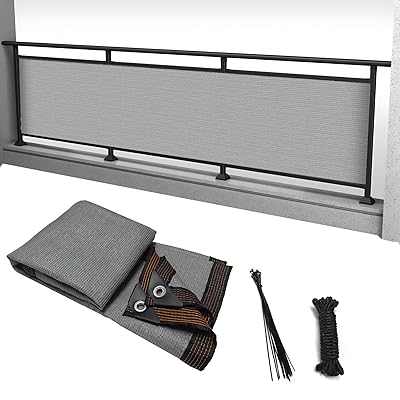 YEZOND ベランダ目隠し 1M*9M 日除けシェード グレー 遮光ネット バルコニー マンション UVカット シェード 50CMごとに6つのロープ穴