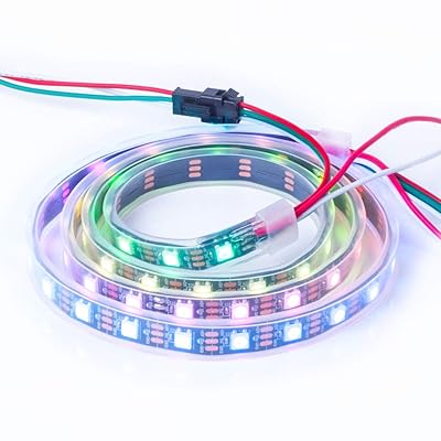 BTF-LIGHTING WS2812B LEDテープライト 5050 SMD RGBIC 合金ワイヤー 1m 60LEDs 個別にアドレス指定可能 切断可能 プログラマブル可能 DC5V ドリームフルカラー 夢幻色 ネオピクセル 黒PCB IP67