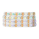 BTF-LIGHTING WS2812B LEDテープライト 5050 SMD RGBIC 合金ワイヤー 1m 60LEDs 個別にアドレス指定可能 切断可能 プログラマブル可能 DC5V ドリームフルカラー 夢幻色 ネオピクセル 白PCB IP65