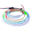 BTF-LIGHTING WS2812B LEDテープライト 5050 SMD RGBIC 合金ワイヤー 1m 144LEDs 個別にアドレス指定可能 切断可能 プログラマブル可能 DC5V ドリームフルカラー 夢幻色 ネオピクセル 白PCB IP3