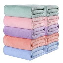 Oseamaid マイクロファイバー フェイスタオル10枚セット 吸水速乾 約34×75cm(ブルーピンクグリーンレッドパープル)
