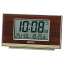 セイコークロック(Seiko Clock) 置き時計 木目 本体サイズ:7.8×13.5×3.8cm 目覚まし時計 電波 デジタル ステップダウンスヌーズ SQ793B