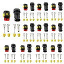 2ピン 防水 コネクター カプラー 防水のコネクタセット 配線用 オス防水カプラー&2ピンの防水のコネクタのプラグ メス防水コネクタ のマリーン 車の防水コネク...