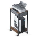 KKL パソコンワゴン PCワゴン CPUワゴン サイドワゴン デスクワゴン サイドデスク プリンター台 プリンターラック オフィスワゴン 袖机 キャスター付き 引き出し付き A4対応 移動便利 ブラウン