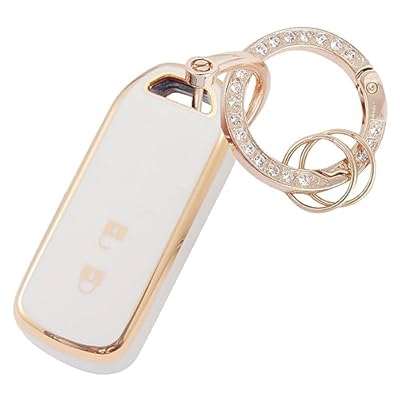 [YANMW] N-BOXキーケース適合ホンダ NBOXキーカバー N-BOX N-ONE N-WGN N-ワゴンNBOXカスタム N-VAN JF1 JF2 JF3 JF4キーホルダー スマートキーケース2ボタン (キラキラ 、ホワイト)(2)