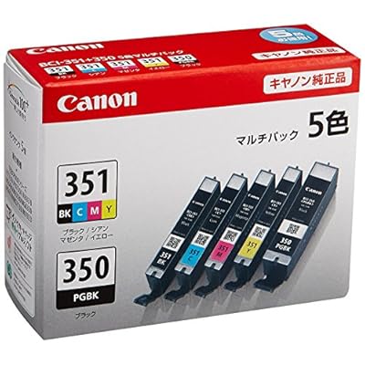 【純正品】 キヤノン（Canon） インクカートリッジ 5色マルチパック 型番：BCI-351+350／5MP 単位：1箱（5色） ds-1100618