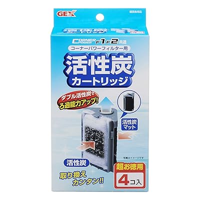 ジェックス GEX AQUA FILTER コーナーパワーフィルター用活性炭カートリッジ 活性炭+ハードマット ワンタッチ取り替え4個入り