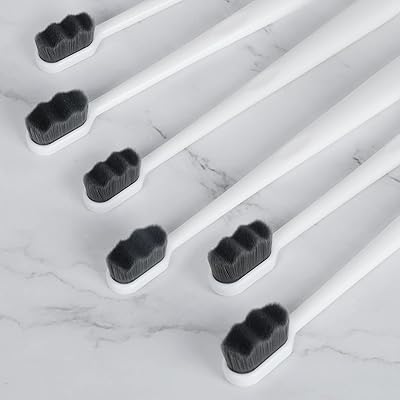 TOYAKU ナノ歯ブラシ やわらかめ 6本セット 歯茎を傷つけないナノ歯ブラシ ワイド歯ブラシ 超極細毛 歯..