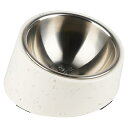 SuperDesign 犬 食器 猫 食器 ペット ボウル ステンレス 給食器 スタンド 傾斜がある 15度 食事をより気軽に メラミン製スタンド付き 滑り止め 取り外し可能 洗いやすい 食器洗濯機で洗える (M, わら色)