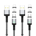 SUNTAIHO マグネット USB充電ケーブル 3A急速充電USB磁気ケーブル【2本セット/6個磁気端子】データ転送にも対応したマグネット式USB充電コード USB Type-C、MicroUSB、USB Type-L 磁石 防塵 着脱式 USB