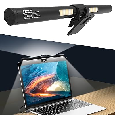 OOWOLF モニターライト 33cm バーライト ノートパソコン専用ライト 3段階調色 無段階調光 USBライト PC..