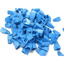 イドミせ カラー 選べます RJ 45 LAN ケーブル コネクタ カバー 100個 セット (青)