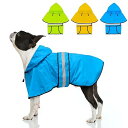 Dolitego 犬用レインコート- 防水調節可能な反射型犬用レインコートジャケット, 小型犬中型犬大型犬 軽量 通気性 ポンチョスリッカー 帽子付 散歩用 防水 着脱簡単 梅雨対策 犬 レインコート (M, 青)
