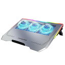 LiANGSTARノートパソコン冷却スタンド 冷却パッド pcスタンド アルミ製 冷却ファン付き 簡約設計 (Silver)