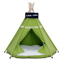 ペット テント 犬ベッド 猫ベッド ペット ハウス ペットベッド 通年 小型 中型 猫小屋 かわいい 保温防寒 暖かい 洗濯可能 滑り止め 組立簡単 マットレス両面使用可能 (L:60*60*70cm, Grass Green)