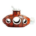 Charmoon 水槽 オブジェ 潜水艦 船 サブマリン 隠れ家 シェルター アクアリウム オーナメント おしゃれ 置物 (レッド)