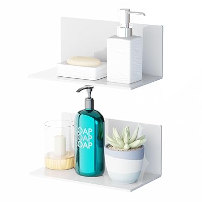 楽天プロフェッシャナルAToski お風呂ラック マグネット 調味料ラック 2個セット 超強力 マグネット アクリル製品 錆びない 冷蔵庫サイドラック バスルーム/洗面台/洗面所/風呂収納ラック 多機能 マグネット収納 壁掛け 約W20×D11×H10cm ホワイト