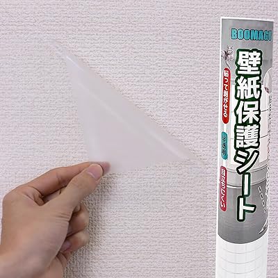 BOOMAGU【動物看護師】 猫 壁紙保護シートはがせる 壁紙シール 貼りやすい 爪研ぎ防止シート ひっかき 防止 半透明 目立たない壁/家具/キッチンなどの傷 汚れ防止 (30CM*10M)