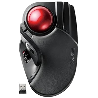 エレコム マウス ワイヤレス (レシーバー付属) トラックボール 大玉 8ボタン チルト機能 ブラック M-HT1DRXBK