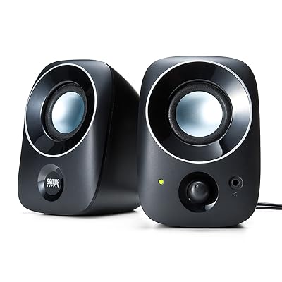 サンワダイレクト PCスピーカー 小型 USB電源 3.5mm接続 ヘッドホン対応 1個 400-SP067