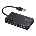 バッファロー BUFFALO USB2.0 マルチカードリーダー ケーブル収納モデル ブラック BSCR308U2BK コンパクトフラッシュ パソコン対応