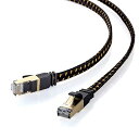 サンワサプライ LANケーブル テレビ用 CAT8 メッシュフラット 40/25Gbps/2000MHz ギガビット イーサネットケーブル RJ45コネクタ ツメ折れ防止 (1m) ブラック KB-T8MEFL-01BK