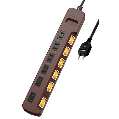エレコム 電源タップ コンセント 雷ガード 個別スイッチ ほこりシャッター付 6個口 3m ブラウン T-K6A-2630BR