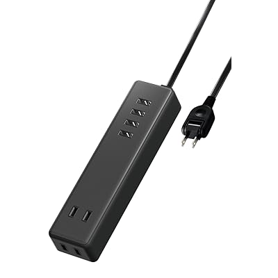 エレコム 電源タップ USBタップ 12W (USBポート×4 コンセント×2) 1.5m ブラック ECT-0415BK