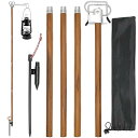 CHENGMAY ランタンスタンド 収納式ダブルハンガー 直径16mm 打ち込み 軽量 高さ調整 コンパクト キャンプ ランタンポール アウトドア キャンプ用品