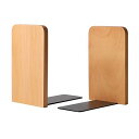 Muso Wood 木製 ブックエンド,8*13cm (1ペアパック) (ブナ)
