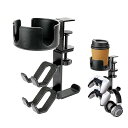 voocye 【3 in 1】 ヘッドホン スタンド ドリンクホルダー デスク コントローラー スタンド 360度回転式 カップホルダー 収納ラック デスクオーガナイザー ヘッドセット、コントローラー、カップに適用 耐荷重5kg 滑り止め 取り外し可