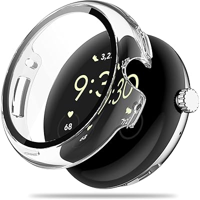 Google Pixel Watch3（2024）用 ケース 保護 ガラスフィルム 一体型 PC+TPE材質 二重構造 全面保護 超薄型 高耐久 装着簡単 耐衝撃 対応Pixel Watch3 保護ケース 高透過率 指紋防止 傷防止 グーグルピクセル(2)