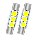 NAKOBO T6.3×30 LED バニティランプ (28-30ユニバーサル)12V車用 3連5050SMD ホワイト 2個セット