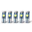 Nanpoku T5 LED ホワイト メーター球 ウェッジ球 高輝度 拡散 ムラなく 12v 車用 バイク用 5個入